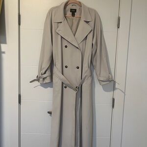 LL Bean Maxi Duster Double-Breasted Trench Coat